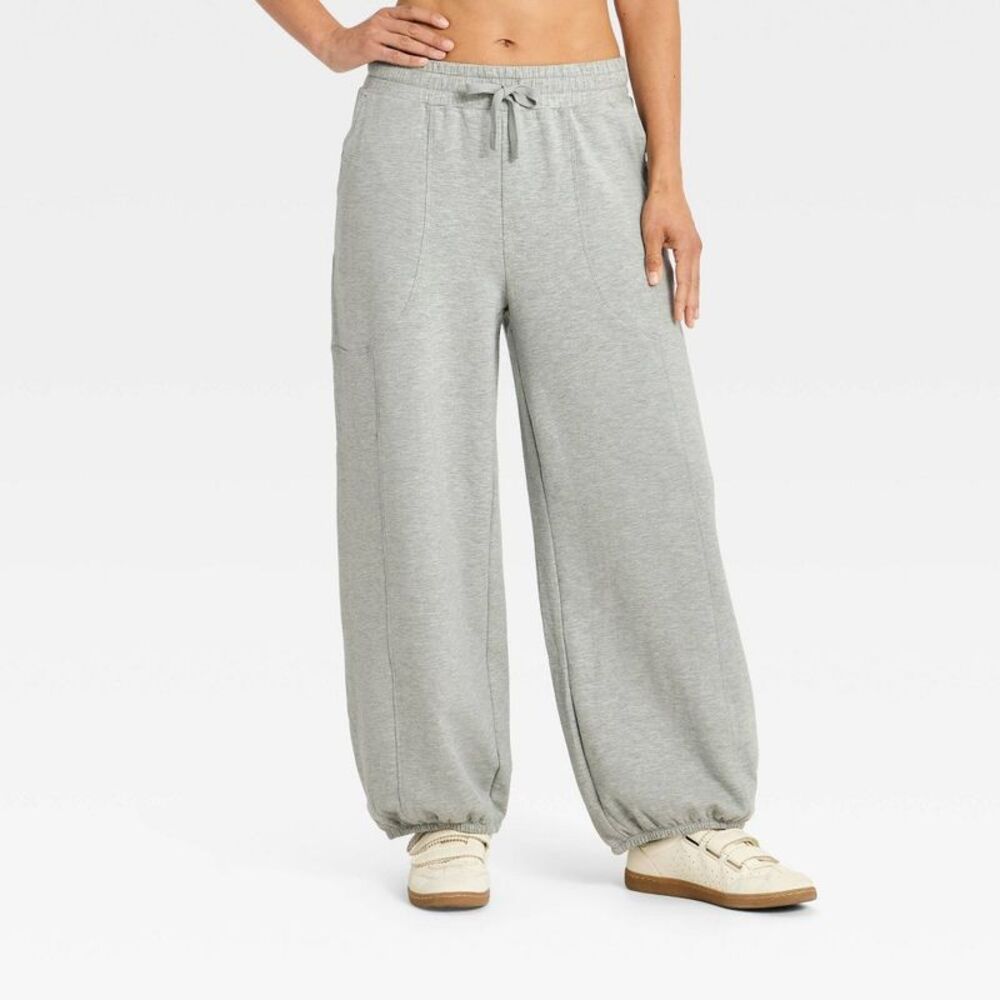 Women's Active Lightweight Fleece Balloon Leg Jogger Pants - JoyLab Gray S